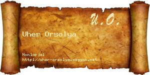 Uher Orsolya névjegykártya